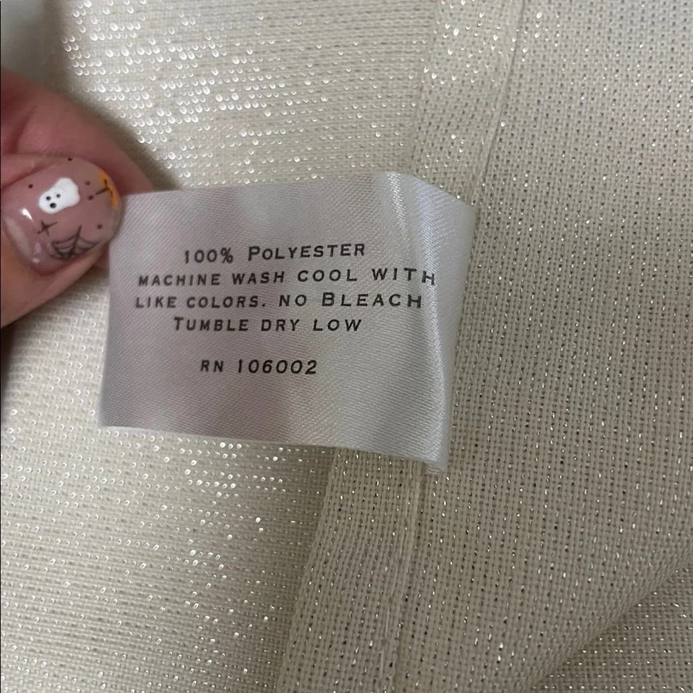 SET OF 12 BELLA LUX  NAPKINS GLITTER BEIGE 17 X 17